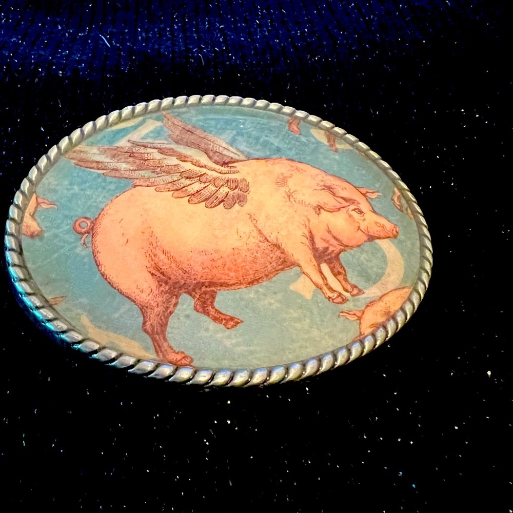 Flying Pig Belt Buckle